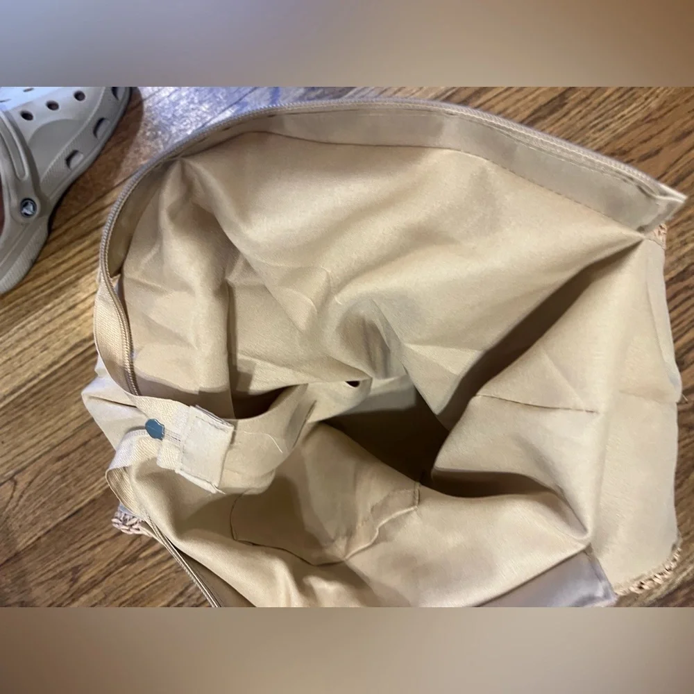 Tan Woven Shoulder Bag with Relaxed Design